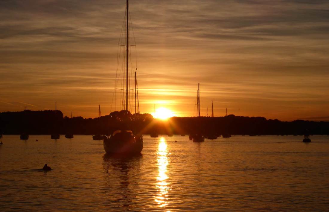 Day124 Sunset while moored on the river Orwell